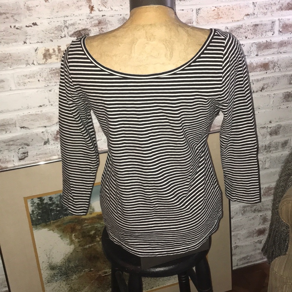 J.Crew M Black and White Striped T-shirt